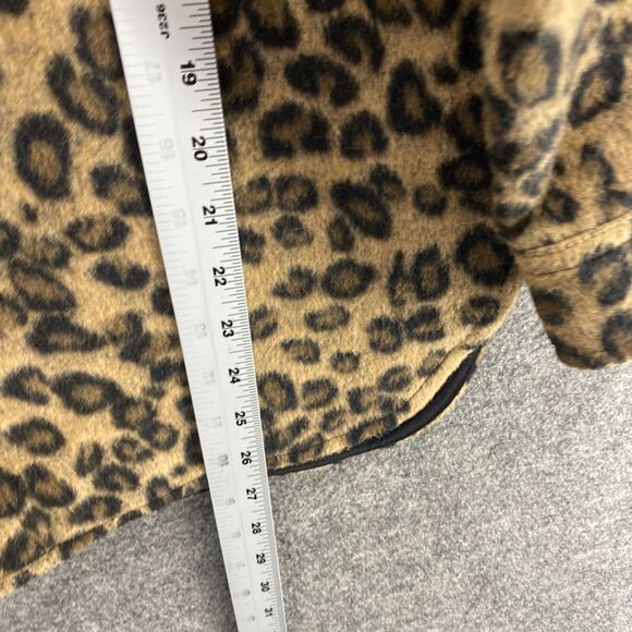 Wild Fable Jacket Women XS Beige Animal Print Collared Button Up Wool Fleece - Picture 8 of 9